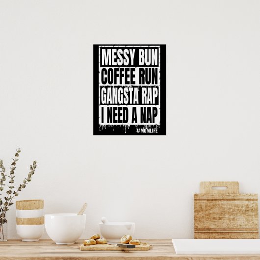 chaotischer Kaffeefluss Poster (Küche)