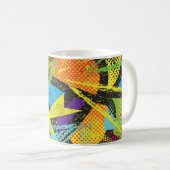 Chaotischer Neon: Abstraktes Graffiti-Muster. Kaffeetasse (VorderseiteRechts)