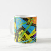 Chaotischer Neon: Abstraktes Graffiti-Muster. Kaffeetasse (Vorderseite Links)