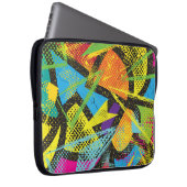 Chaotischer Neon: Abstraktes Graffiti-Muster. Laptopschutzhülle (Vorne Rechts)