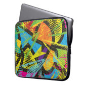 Chaotischer Neon: Abstraktes Graffiti-Muster. Laptopschutzhülle (Vorderseite Links)