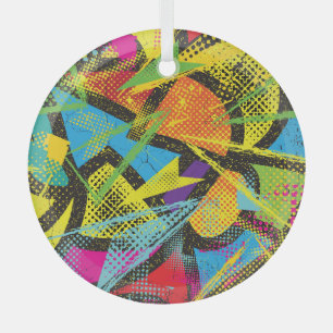 Chaotischer Neon: Abstraktes Graffiti-Muster. Ornament Aus Glas