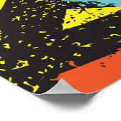 Chaotischer Neon: Abstraktes Graffiti-Muster. Poster (Ecke)