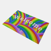 Chaotischer Regenbogen der Farbwillkommenmatte Fußmatte (Schrägansicht)