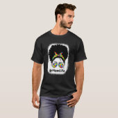Chaotisches Dutt-Mutter-Leben Autismus-Bewusstsein T-Shirt (Vorne ganz)