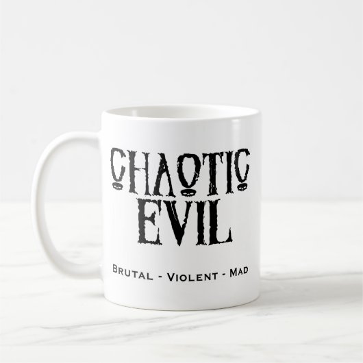 "Chaotisches Übel " Kaffeetasse (Links)
