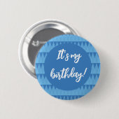 Chapa azul cumpleaños button (Vorne & Hinten)