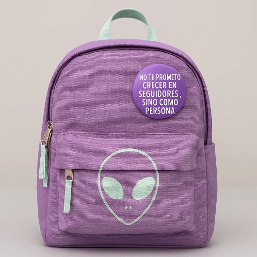 Chapa motivadora morada – No te prometo crecer en  Button