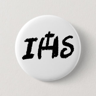 Chapa pin con motivo católico IHS Button