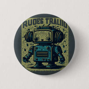 Chapa Redonda De 5 cm Vintager Roboter Button