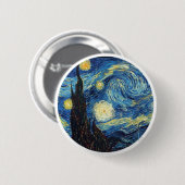 Chapa redonda de La noche estrellada de Van Gogh Button (Vorne & Hinten)