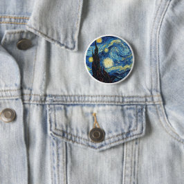 Chapa redonda de La noche estrellada de Van Gogh Button