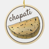 Chapati Roti Indian Food Bread Flatbrett Feinschme Keramik Ornament (Hinten)