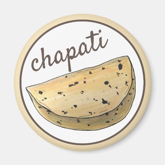 Chapati Roti Indian Food Bread Flatbrett Feinschme Magnet (Vorne)