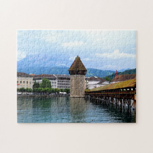 Chapel Bridge - Mt Pilatus - Luzern Switzerland Puzzle (Horizontal)