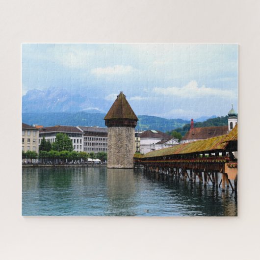 Chapel Bridge - Mt Pilatus - Luzern Switzerland Puzzle (Horizontal)