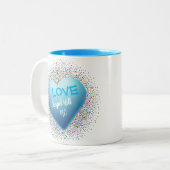 Chapel Hill Blue Heart White Coffee Tasse (Vorderseite Links)