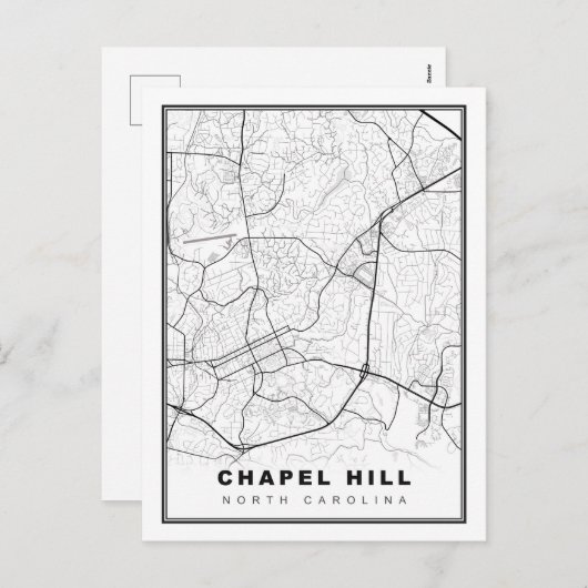 Chapel Hill Map Feiertagspostkarte (Vorne/Hinten)