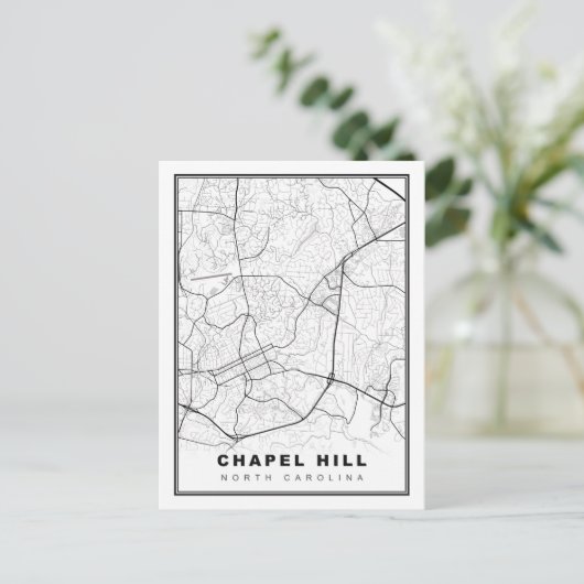 Chapel Hill Map Postkarte (Stehend Vorderseite)