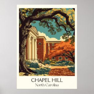 Chapel Hill NC Vintager Universitätscampus Kunst,  Poster