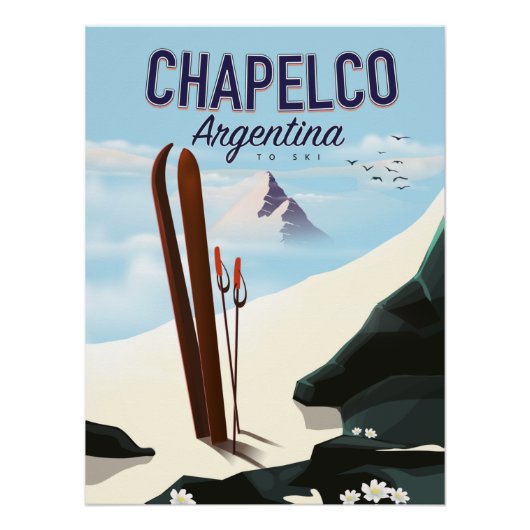 Chapelco Argentinien zum Skifahren Poster (Vorderseite)