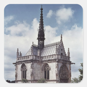 Chapelle Saint-Hubert vom Schloss Amboise Quadratischer Aufkleber