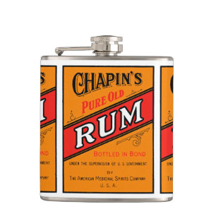 Chapins Pure Old Rum Etikett Flachmann