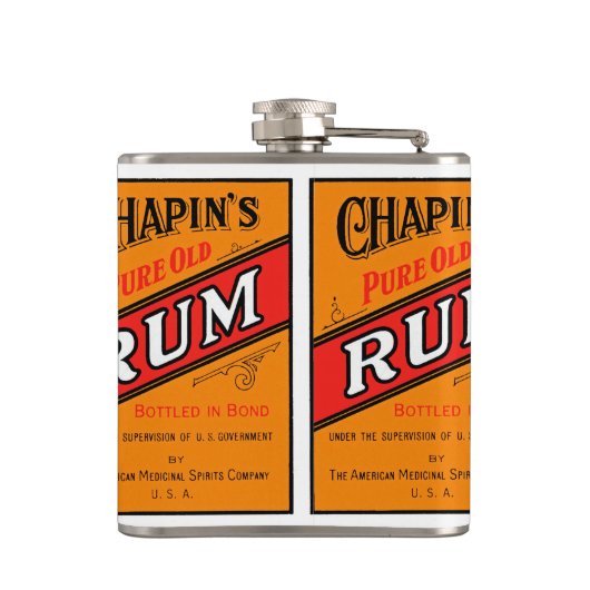 Chapins Rum-Label Flachmann (Rückseite)