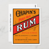 Chapins Rum-Label Postkarte (Vorne/Hinten)