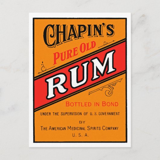 Chapins Rum-Label Postkarte (Vorderseite)