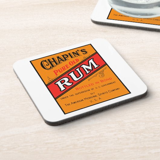 Chapins Rum-Label Untersetzer (Linke Seite)