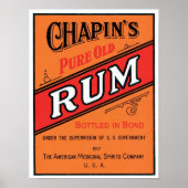 Chapins Rure Old Rum Poster (Vorne)