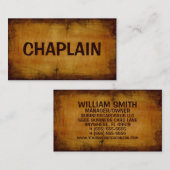 Chaplain Antique Business Card Visitenkarte (Vorne/Hinten)