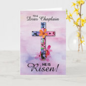 Chaplain Oaster Er ist Risen Cross Watercolor Flow Karte (Gelbe Blume)