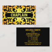 Chaplain Sunshine Damask Business Card Visitenkarte (Vorne/Hinten)
