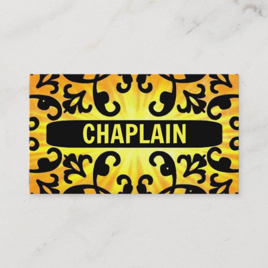 Chaplain Sunshine Damask Business Card Visitenkarte (Vorderseite)