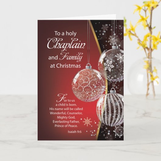 Chaplain und Weihnachts-Weihnachtszitat Karte (Gelbe Blume)