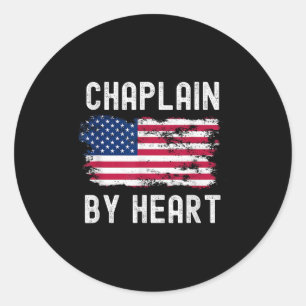 Chaplain US sa Flag Profession Retro Job Titel Runder Aufkleber