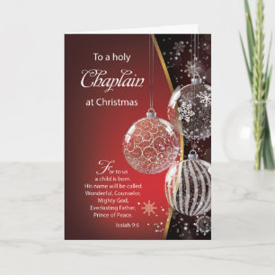 Chaplain Weihnachts Bibel Zitat Ornamente Karte