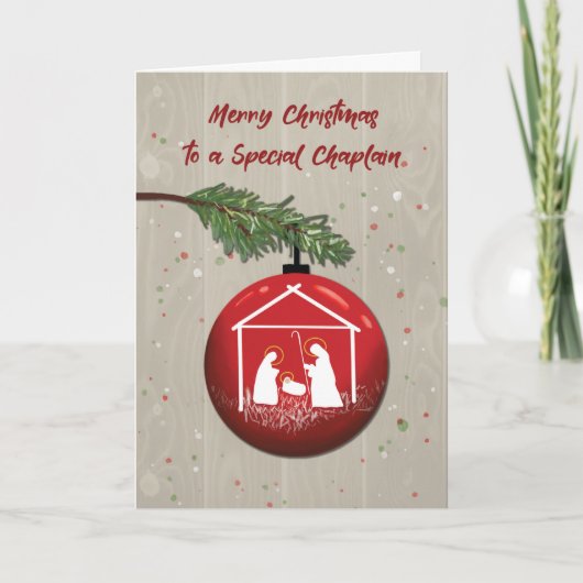 Chaplain Weihnachtsschmuck mit Manger Karte (Vorderseite)