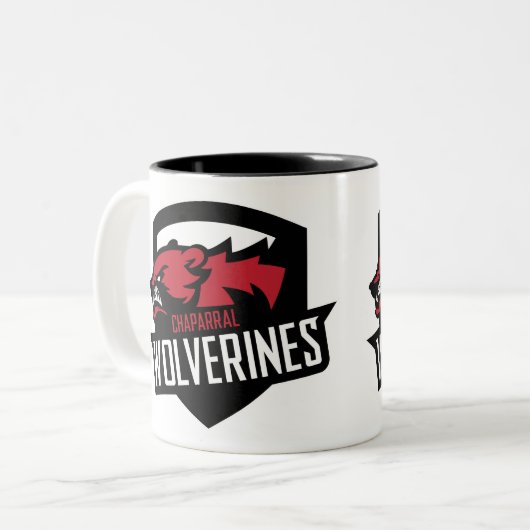 ChapLAX Wolverine-Schild Zwei-Ton Tasse (Vorderseite Links)