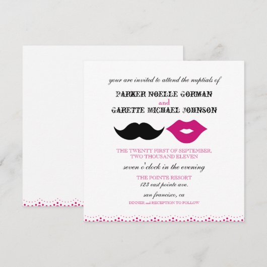 CHAPLIN - FUCSHIA EINLADUNG (Vorne/Hinten)