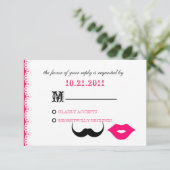 CHAPLIN - PINK RSVP KARTE (Stehend Vorderseite)