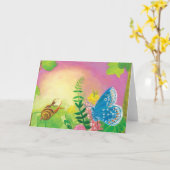 Chapman's Blue Butterfly & Ant & Snail Illustratio Karte (Gelbe Blume)