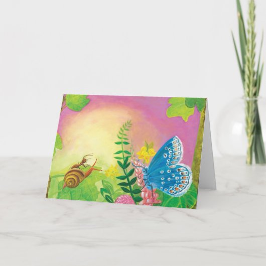 Chapman's Blue Butterfly & Ant & Snail Illustratio Karte (Vorderseite)