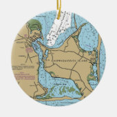 Chappaquiddick Island Nautic Chart Keramik Ornament (Vorne)