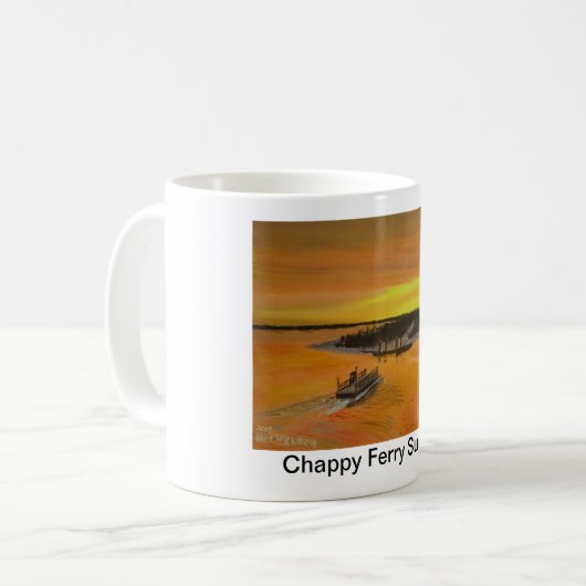 Chappy Fähren-Sonnenaufgang Kaffeetasse (Vorderseite Links)