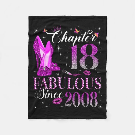 Chapter 18 Fabulous Since 2008 18th Birthday Gift Fleecedecke (Vorderseite)