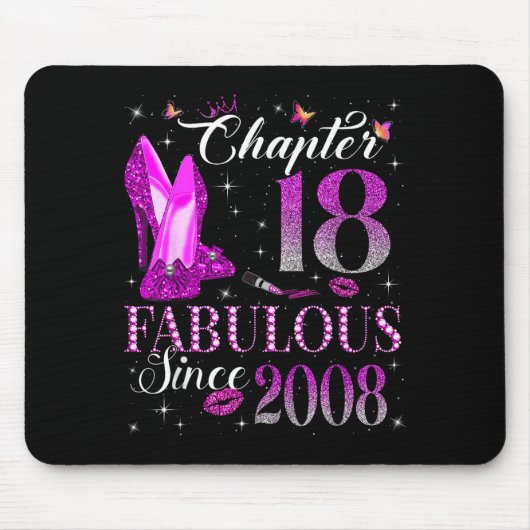 Chapter 18 Fabulous Since 2008 18th Birthday Gift  Mousepad (Vorne)
