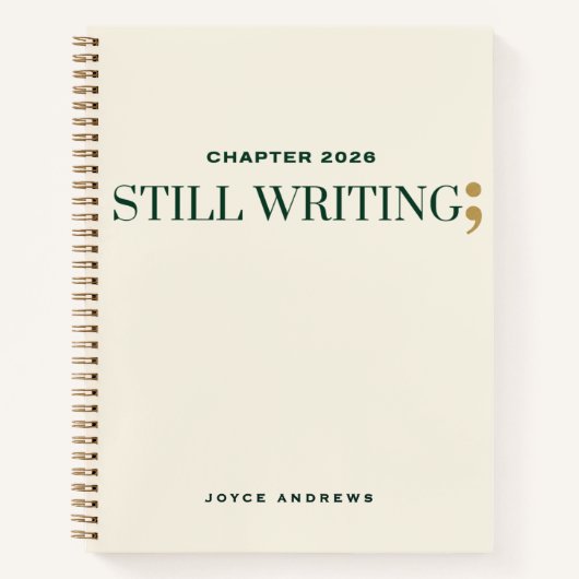 Chapter 2026 Still Writing Semicolon Journal Notizblock (Vorderseite)